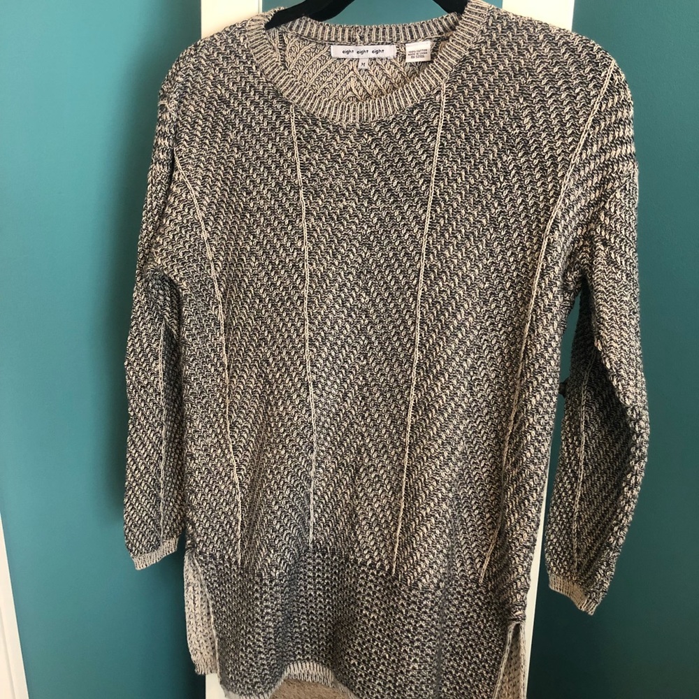100% Cotten Gray eight eight eight Sweater